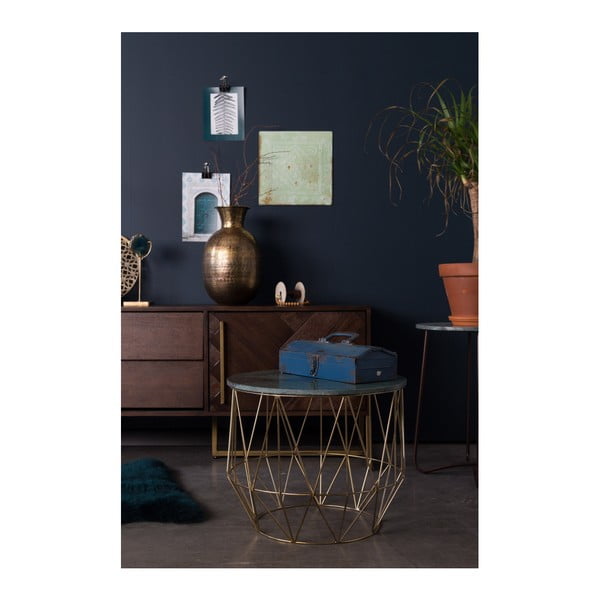 Žurnalinis staliukas su žalio marmuro viršumi Dutchbone, ⌀ 51 cm-image-4