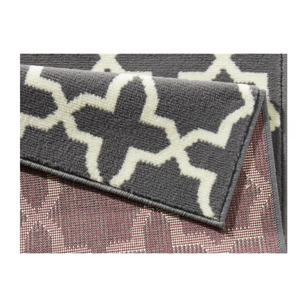 Pilkas kilimas su baltomis detalėmis Hanse Home Basic Glam, 80 x 200 cm-image-3