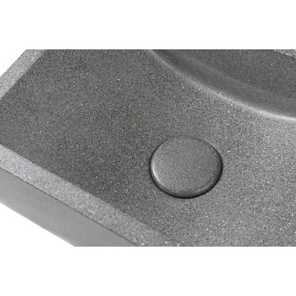 Iš betono maža kriauklė tamsiai pilkos spalvos 40x22 cm Crest – Sapho-image-2