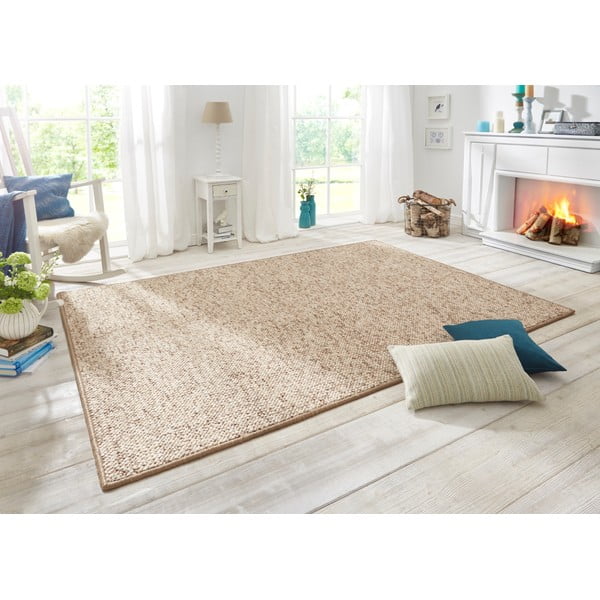 Kilimas šviesiai rudos spalvos 80x200 cm Wolly – BT Carpet-image-1