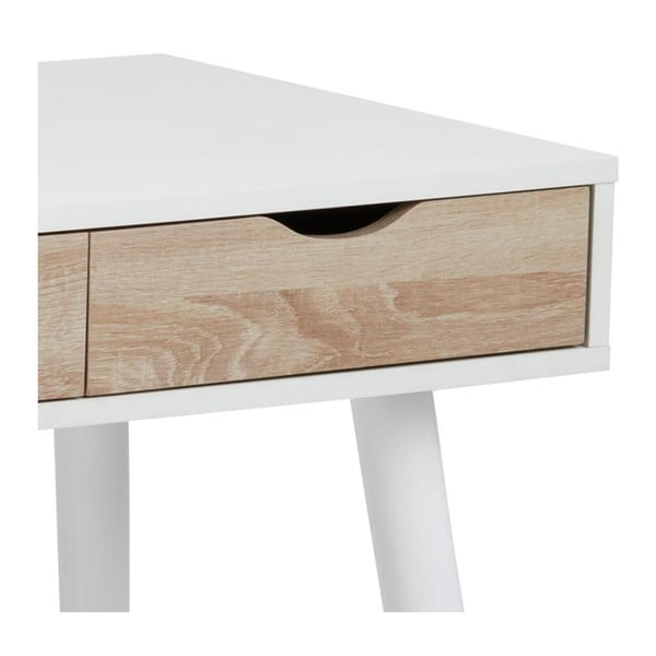 Baltas darbo stalas su 3 stalčiais, Actona Neptun-image-4