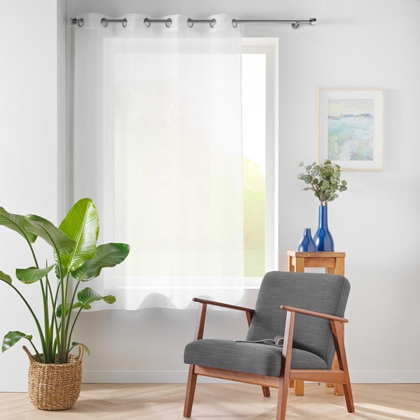 Iš šydo permatoma užuolaida baltos spalvos 140x180 cm Lissea – douceur d'intérieur-image-2