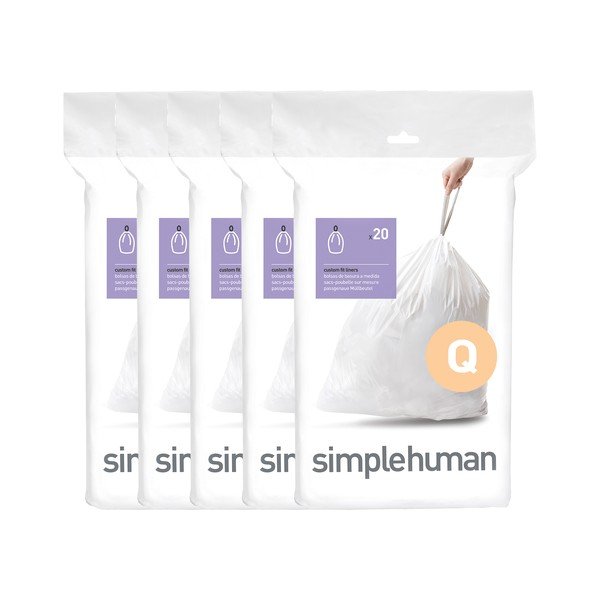 Ištraukiami šiukšlių maišai 100 vnt. 65 l Q – simplehuman
