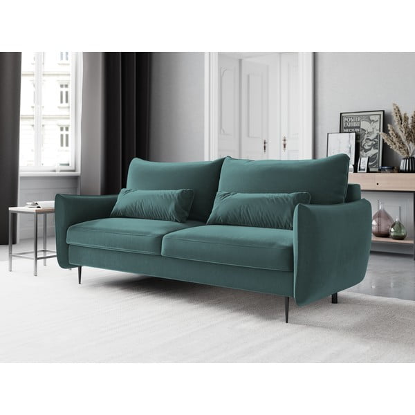 Smaragdo spalvos sofa-lova su patalynės dėže Cosmopolitan Design Vermont-image-1