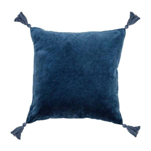 Tamsiai mėlyna medvilninė pagalvėlė Bloomingville Cushion Nero, 45 x 45 cm