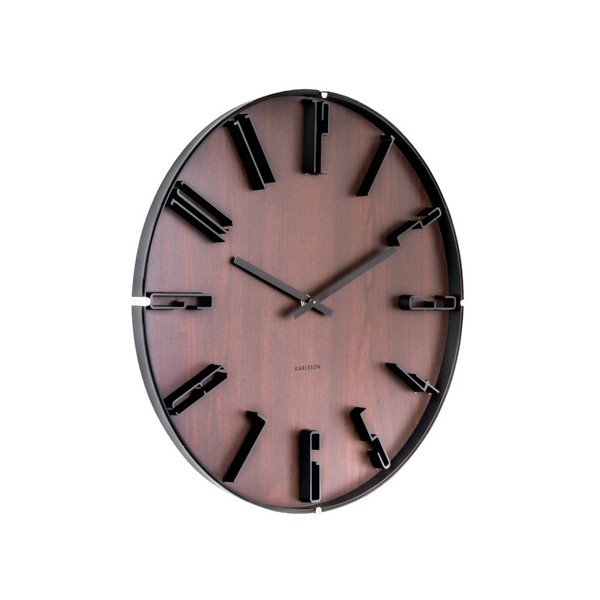 Tamsiai rudas sieninis laikrodis "Karlsson Sentient", ⌀ 40 cm-image-1