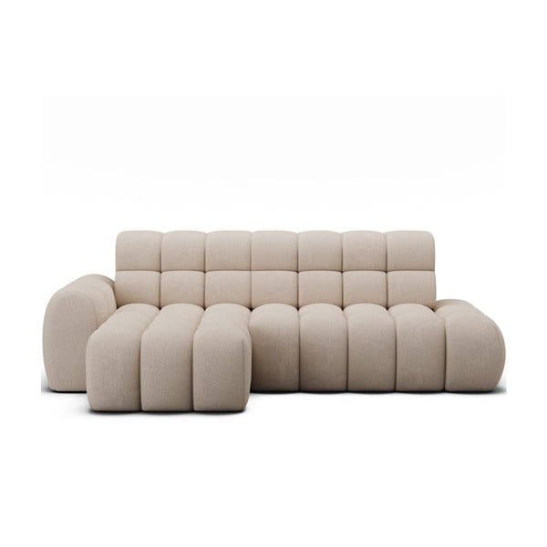 Smėlio spalvos sulankstoma kampinė sofa (su kairiuoju kampu/su gultu) Ceedro – ELTAP