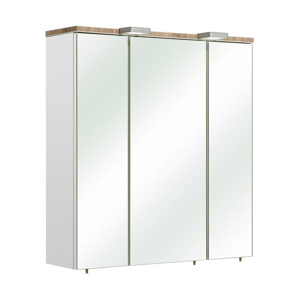 Balta pakabinama vonios kambario spintelė su veidrodžiu 65x70 cm Set 931 - Pelipal