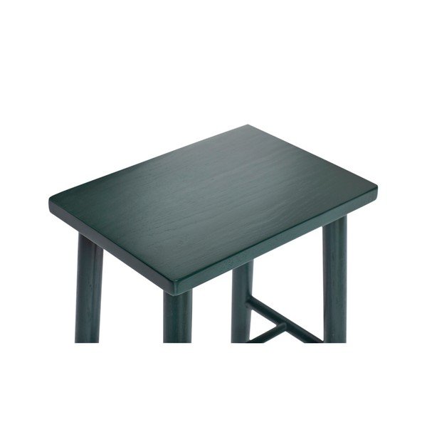 Tamsiai žalia ąžuolinė baro kėdė "Hübsch" Ąžuolinė baro kėdė, aukštis 52 cm-image-1