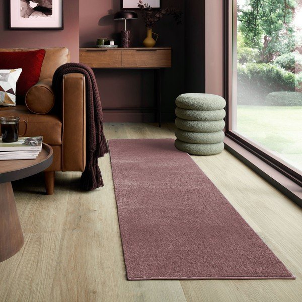 Iš perdirbto pluošto kilimas rožinės spalvos 60x230 cm Sheen – Flair Rugs-image-1