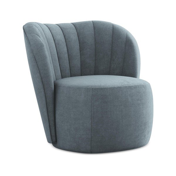 Mėlynos spalvos krėslas iš šenilinio audinio Keloa – Makamii