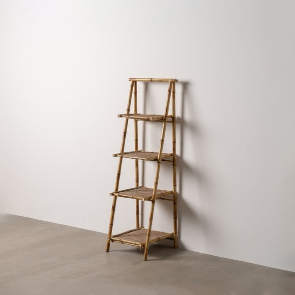 Natūralios spalvos iš bambuko pastatoma lentyna 48x152x50 cm Manali – Ixia-image-1