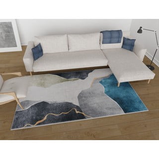 Skalbiamas kilimas mėlynos spalvos/pilkos spalvos 120x160 cm – Vitaus