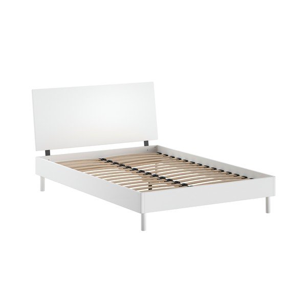 Baltos spalvos iš buko masyvo dvigulė lova su lovos grotelėmis 140x200 cm Forrest – Vipack