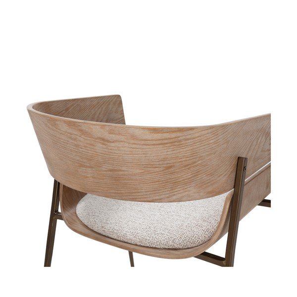 Natūralios spalvos iš audinio valgomojo kėdžių komplektas su porankiais 2 vnt. Naia – MOME-image-3