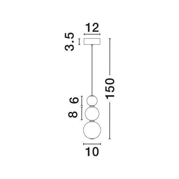 Baltos spalvos/auksinės spalvos iš metalo kabantis šviestuvas LED ø 10 cm su stiklo gaubtu Perla – Nova Luce-image-1