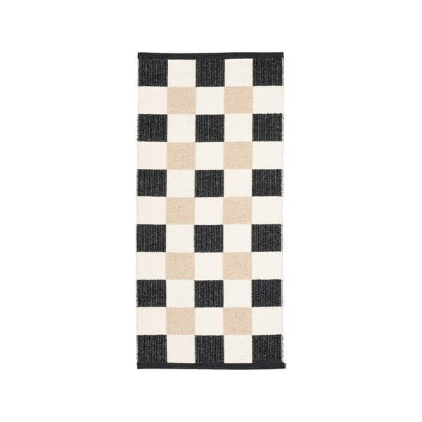 Juodos spalvos/kreminės spalvos lauko kilimas 70x160 cm Pix Black Vanilla – Pappelina-image-4