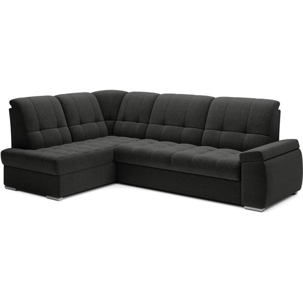 Tamsiai pilkos spalvos sulankstoma/su sandėliavimo vieta kampinė sofa (su kairiuoju kampu/„L“ formos) Sado – ELTAP-image-2