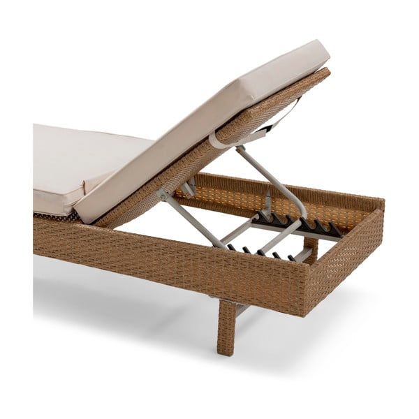 Smėlio spalvos sodo gultas iš ratano Bonami Essentials Portugal, ilgis 200 cm-image-4