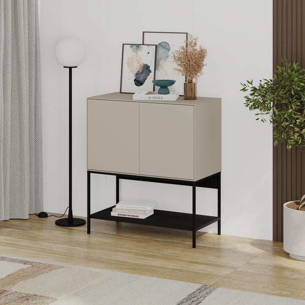 Spintelė juodos spalvos/kreminės spalvos 80x90x40 cm Amira – Marckeric-image-3