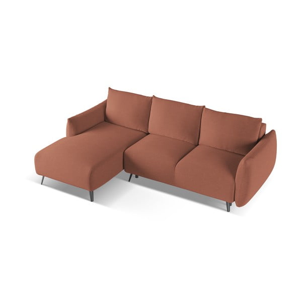 Rožinės spalvos kampinė sofa (su kairiuoju kampu) Malie – Makamii-image-4