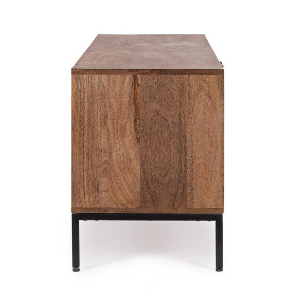Natūralios spalvos iš mango masyvo TV spintelė 180x55x42 cm Kindia – Bizzotto-image-4