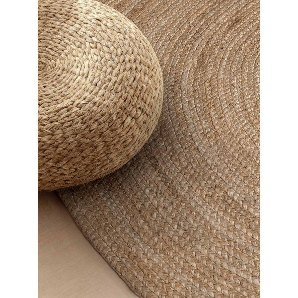 Apverčiamas/rankų darbo tamsios natūralios spalvos iš džiuto kilimas 160x230 cm Braided – Hanse Home-image-3