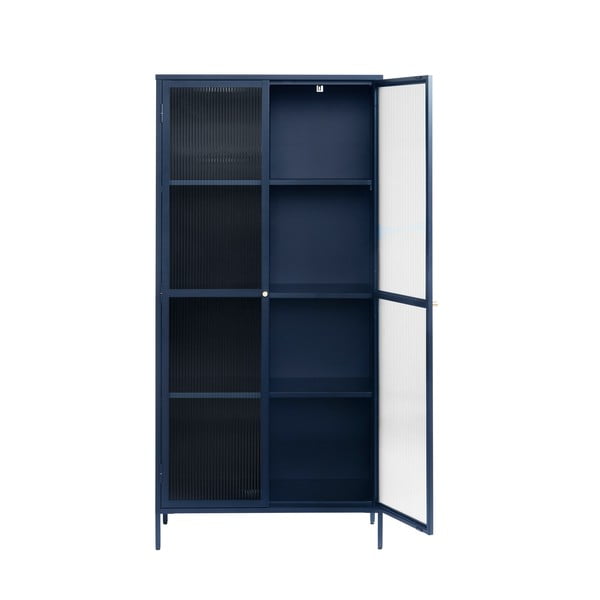 Tamsiai mėlyna metalinė vitrina 90x190 cm Bronco - Unique Furniture-image-3