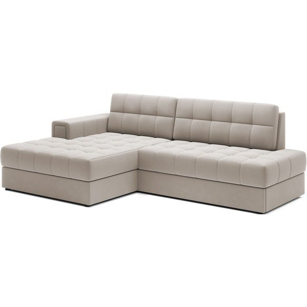 Smėlio spalvos iš velveto sulankstoma kampinė sofa (su kairiuoju kampu/su gultu) Blezalt – ELTAP-image-2