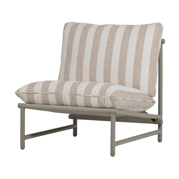 Smėlio spalvos metalinis/paminkštinto audinio sodo krėslas Elvo – WOOOD