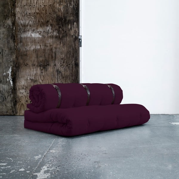 Kintama sofa su odiniais dirželiais "Karup Buckle Up Purple Plum