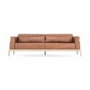 Ruda buivolo odos sofa su ąžuolo masyvo konstrukcija Gazzda Fawn, 240 cm