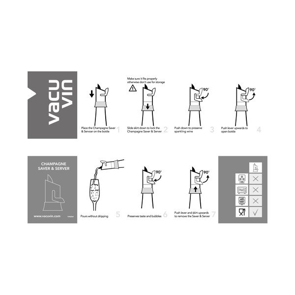 Iš nerūdijančio plieno šampano kamštis – VacuVin-image-4