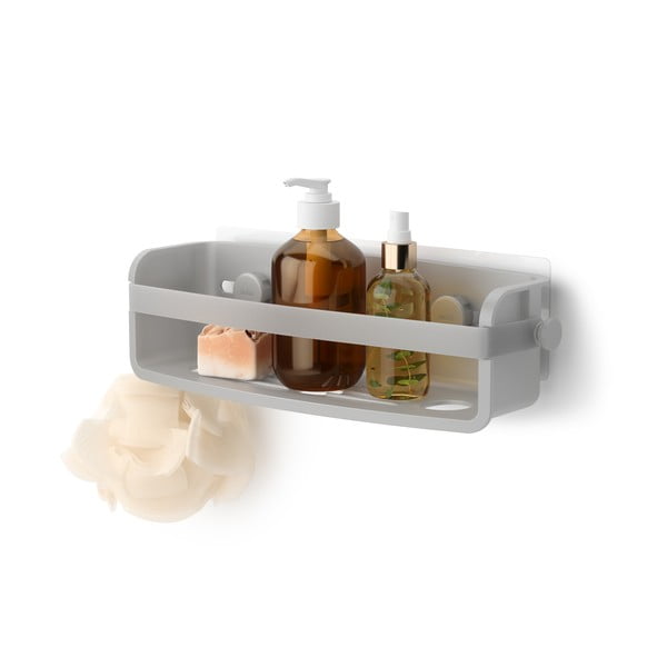 Klijuojama vonios lentyna iš perdirbto plastiko pilkos spalvos Flex Adhesive – Umbra-image-3
