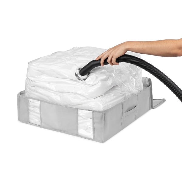 Vakuuminė/su standžiais kraštais iš tekstilės spintos daiktadėžė 56x56x16,5 cm Granit – Compactor