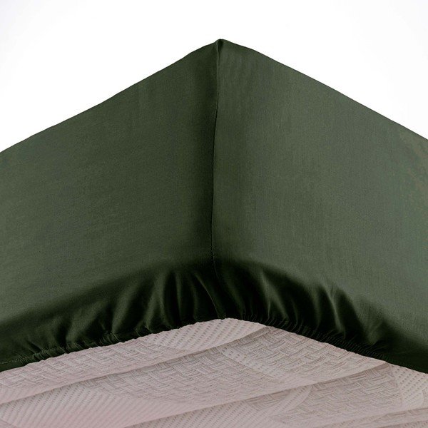 Khaki spalvos iš mikropluošto paklodė su guma 90x190 cm Oscar – douceur d'intérieur