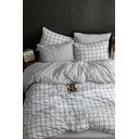 Dvigulė/itin ilga patalynė baltos spalvos su paklode/4 dalių 200x220 cm Geometric – Mila Home