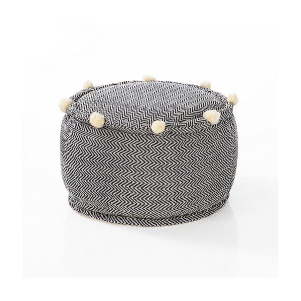 Juodos ir baltos spalvos pufas Canazei – Tomasucci