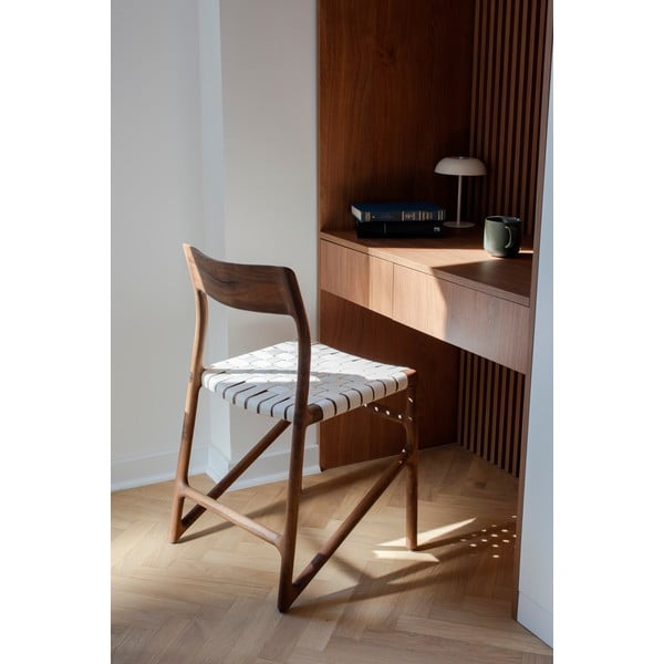 Baltos spalvos/rudos spalvos valgomojo kėdė Fawn – Gazzda-image-1