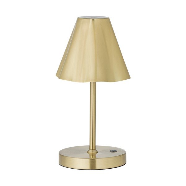Žalvario spalvos stalinis šviestuvas LED (aukštis 28 cm) su metaliniu gaubtu Lianna – Bloomingville
