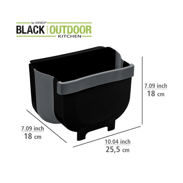 Juoda pakabinama šiukšlių dėžė Wenko Black Outdoor Kitchen Fago, 5 l-image-4
