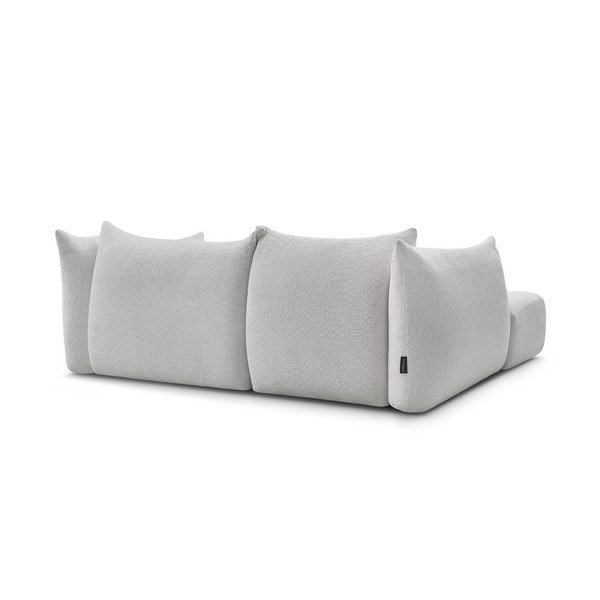 Šviesiai pilkos spalvos kampinė sofa iš boucle (su kairiuoju kampu/su gultu) Azra – Bobochic Paris-image-4