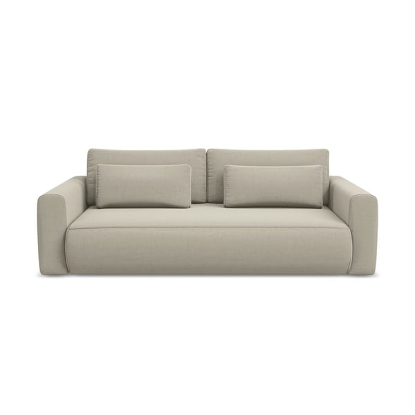 Smėlio spalvos iš velveto sulankstoma/su sandėliavimo vieta sofa 238 cm Kapua – Makamii