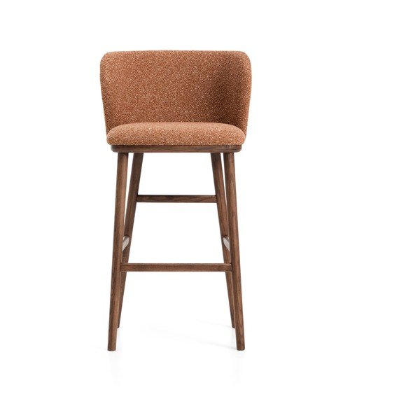 Terakotos spalvos iš audinio baro taburetė (sėdynės aukštis 75 cm) Ciselia – Kave Home-image-4