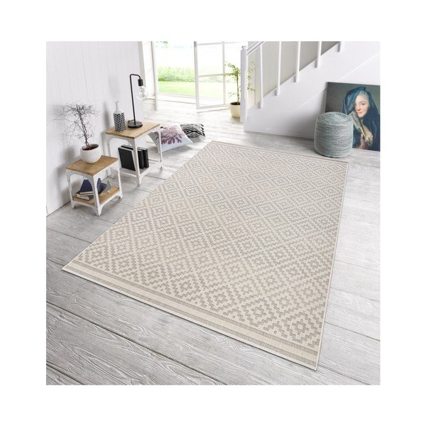 Pilkos ir kreminės spalvos protektorius, tinkamas naudoti lauke NORTHRUGS Meadow, 80 x 200 cm-image-1
