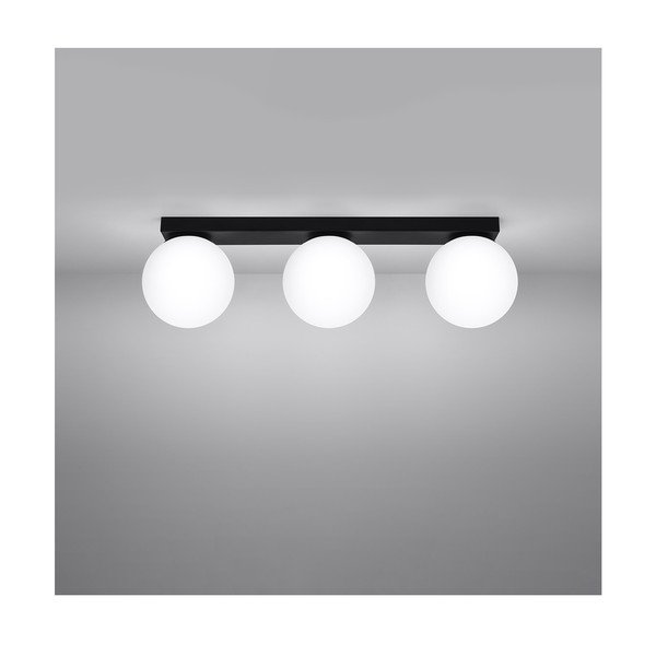 Lubinis šviestuvas juodos spalvos ø 12 cm su stiklo gaubtu Umerta – Sollux-image-2