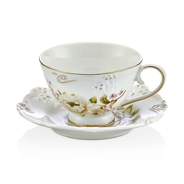 6 porcelianinių puodelių su lėkštutėmis rinkinys Noble Life Franz