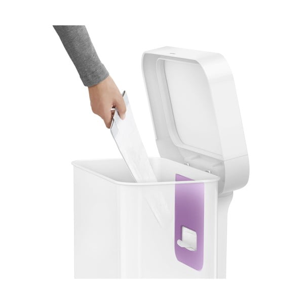 Iš plieno šiukšliadėžė baltos spalvos su pedalu 55 l – simplehuman-image-1