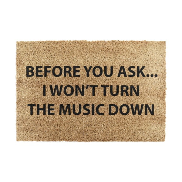 Iš kokoso pluošto grindų kilimėlis 40x60 cm Loud Music – Artsy Doormats
