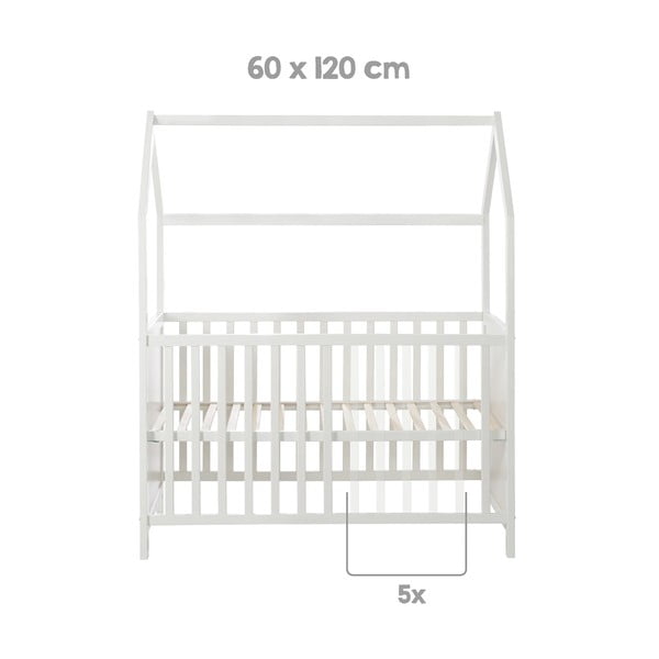 Vaikiška lovelė baltos spalvos 60x120 cm – Roba-image-3
